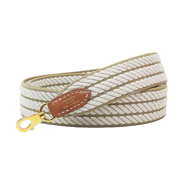 HERMES shoulder strap Bandouliere 25mm 85cm Sangles Cordage for Mini Beige Marfa/Gris Perle/Gold Toile H/Veau Swift Gold HW Stamp K[BRAND NEW][Authentic]