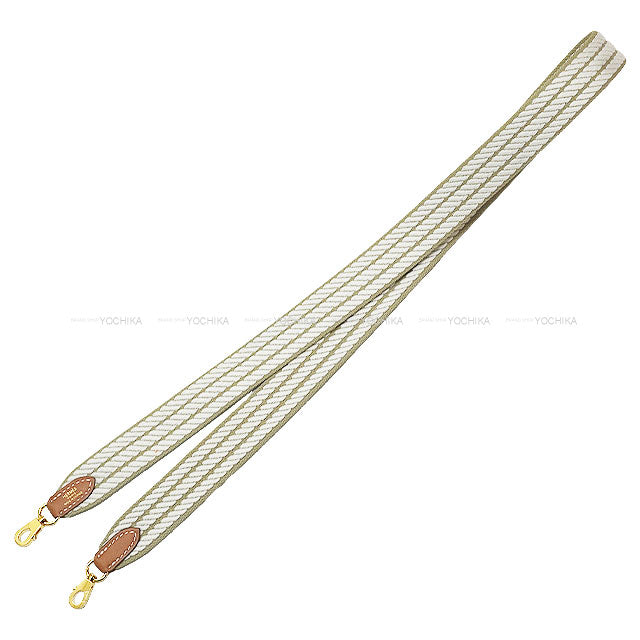 HERMES shoulder strap Bandouliere 25mm 85cm Sangles Cordage for Mini Beige Marfa/Gris Perle/Gold Toile H/Veau Swift Gold HW Stamp K[BRAND NEW][Authentic]
