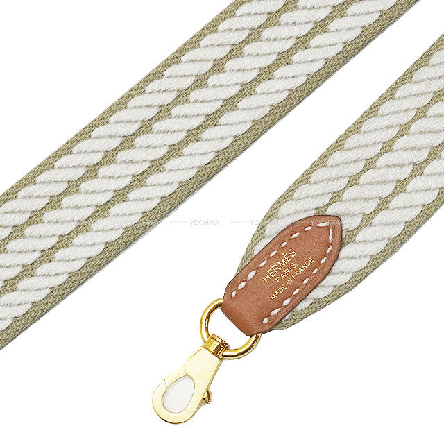 HERMES shoulder strap Bandouliere 25mm 85cm Sangles Cordage for Mini Beige Marfa/Gris Perle/Gold Toile H/Veau Swift Gold HW Stamp K[BRAND NEW][Authentic]