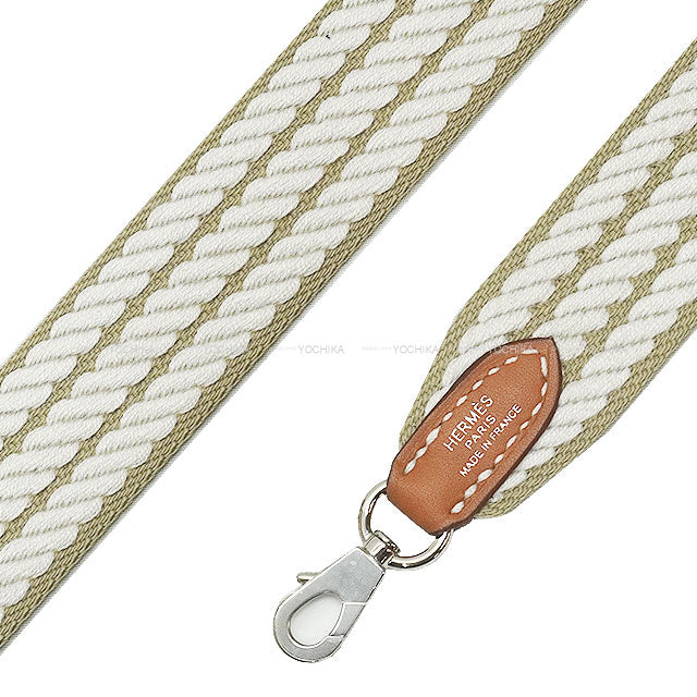 HERMES shoulder strap Bandouliere 25mm 105cm Sangles Cordage for Mini Beige Marfa/Gris Perle/Gold Toile H/Veau Swift Silver HW Stamp K[BRAND NEW][Authentic]