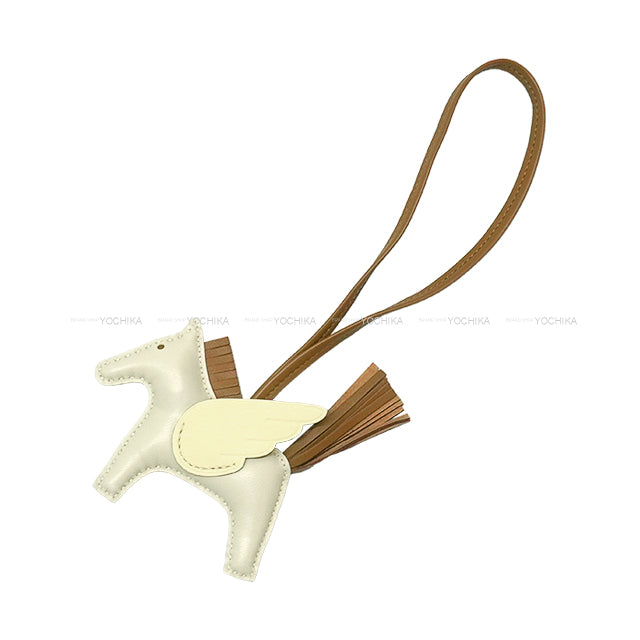 HERMES bag charm Rodeo Pegasus PM Craie/Jaune Milton/Kraft Agneau Milo/Veau Swift Stamp K[BRAND NEW][Authentic]