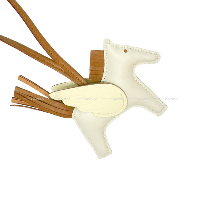 HERMES bag charm Rodeo Pegasus PM Craie/Jaune Milton/Kraft Agneau Milo/Veau Swift Stamp K[BRAND NEW][Authentic]