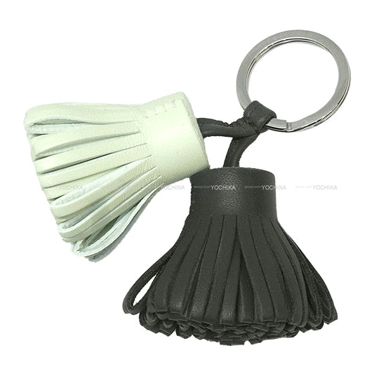 HERMES key ring Carmen Unodos Vert Mangrove/Vert Fizz Agneau Milo Silver HW[BRAND NEW][Authentic]