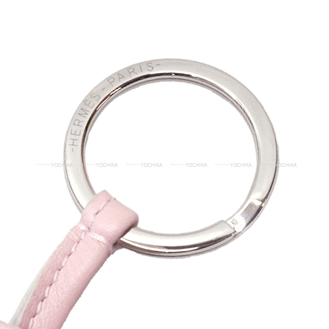HERMES key ring Carmen Rose Darling Agneau Milo Silver HW Stamp W[BRAND NEW][Authentic]