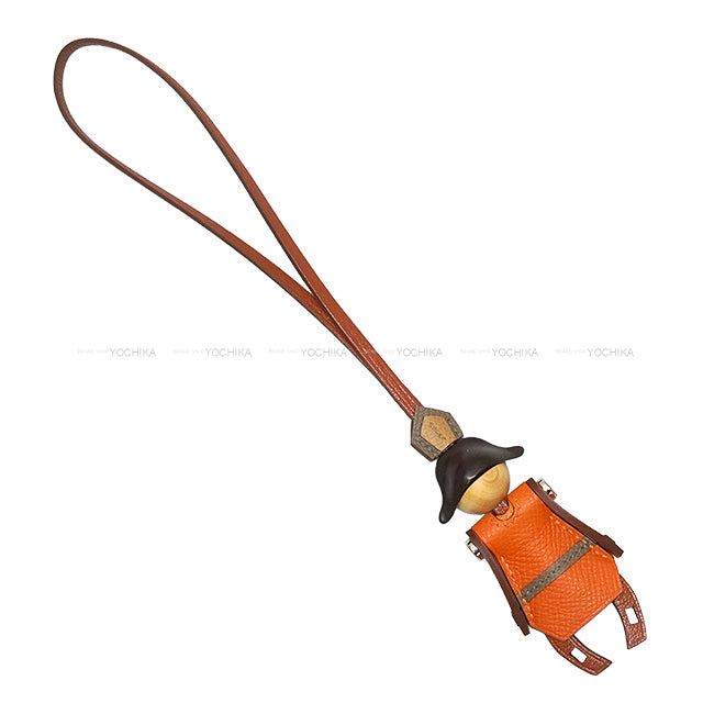 HERMES bag charm Artificier Veau Epsom/Chevre Mysore/Wood Silver HW Stamp K[BRAND NEW][Authentic]