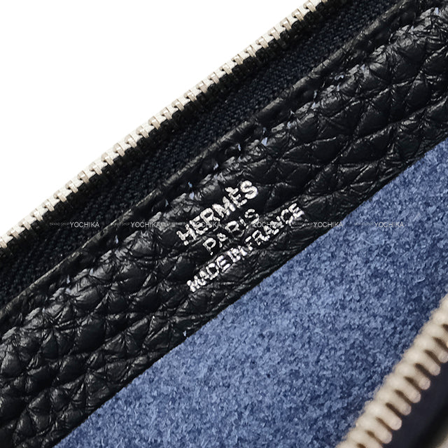 HERMES Clutch bag Caba Vertige 24 Clutch Tricolor Bleu Nuit/Noir (Black)/Vert maquis Veau Togo Silver HW Stamp Y[EXCELLENT][Authentic]