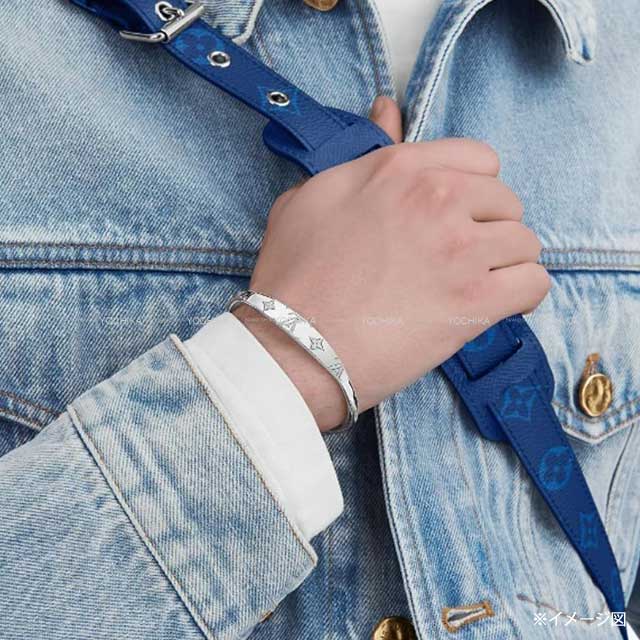 [Pre-loved] LOUIS VUITTON bangle Jonck Monogram M Silver Silver925 (SV925 Ag925) M64839[USED SA][Authentic]