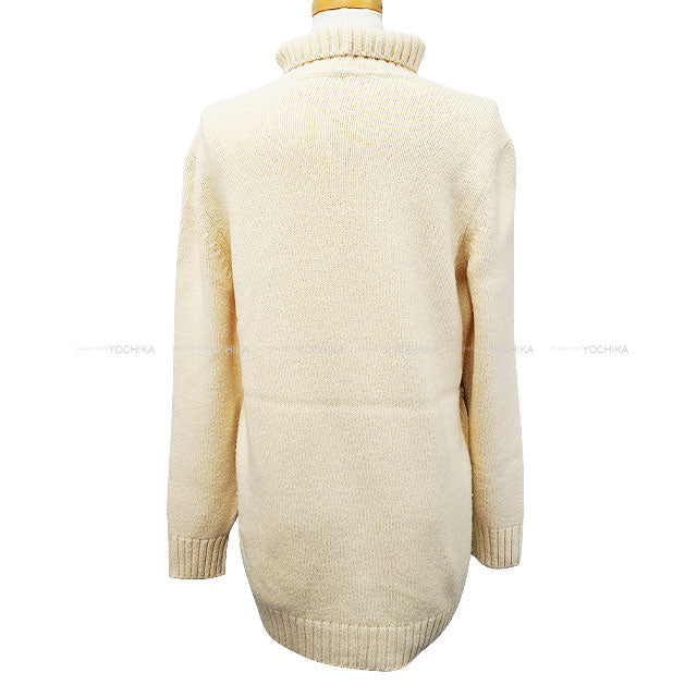[Pre-loved] HERMES Knit Martin Margiela Les Mythologies Des Hommes Rouges Panels Turtleneck Ivory/Multi Color Silk/Wool #M[USED SA][Authentic]