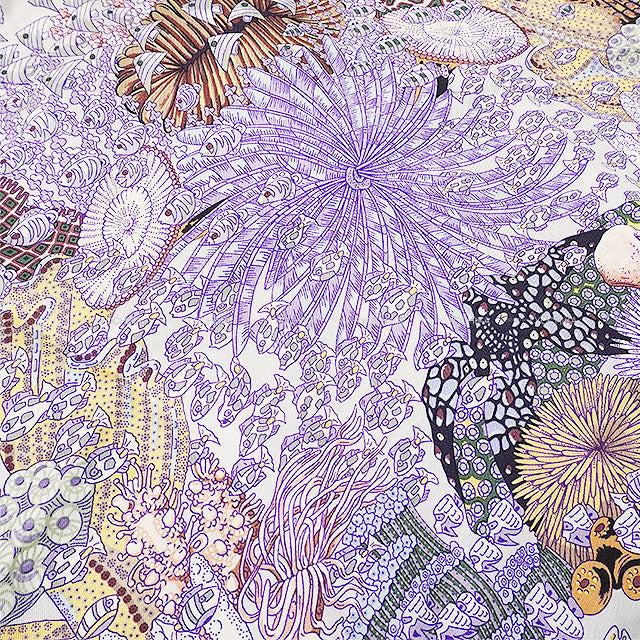 [Pre-loved] HERMES Blouse by Martin Margiela Rencontre Oceane Sleeveless Purple/Multi Color Silk100% #38[USED SA][Authentic]