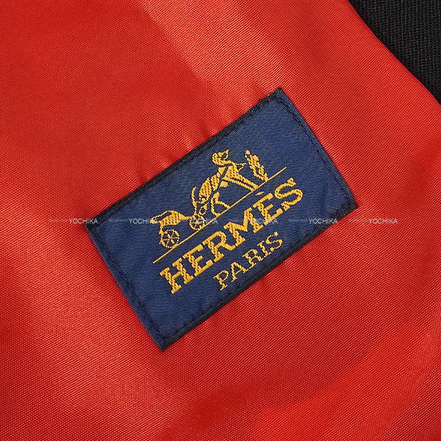 [Pre-loved] HERMES Tailored jacket Tailored Jacket Vintage Sellier Button Noir (Black)/Red Wool/Velour #40 Silver HW[USED SA][Authentic]