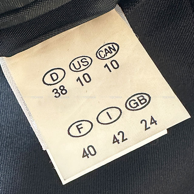 [Pre-loved] HERMES Tailored jacket Tailored Jacket Vintage Sellier Button Noir (Black)/Red Wool/Velour #40 Silver HW[USED SA][Authentic]