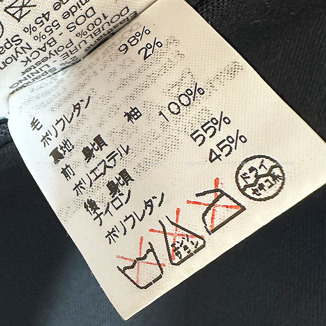 [Pre-loved] HERMES Tailored jacket Tailored Jacket Vintage Sellier Button Noir (Black)/Red Wool/Velour #40 Silver HW[USED SA][Authentic]