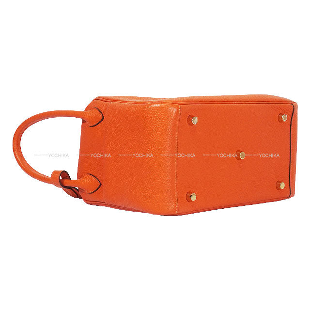 [Pre-loved] HERMES Shoulder bag Lindy 26 Orange Poppy Taurillon Clemence Gold HW Stamp U[LIKE NEW][Authentic]