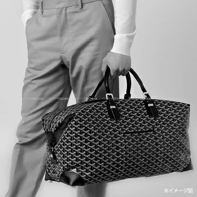 [Pre-loved] GOYARD Boston bag Bowling 55 Blue PVC coated canvas Silver HW[LIKE NEW][Authentic]