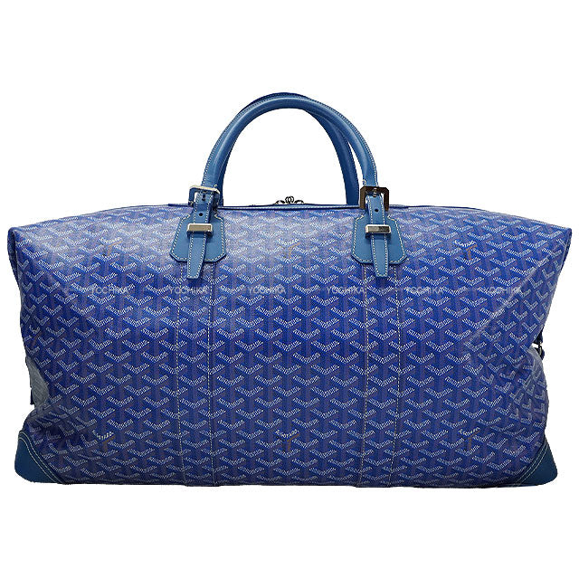 [Pre-loved] GOYARD Boston bag Bowling 55 Blue PVC coated canvas Silver HW[LIKE NEW][Authentic]