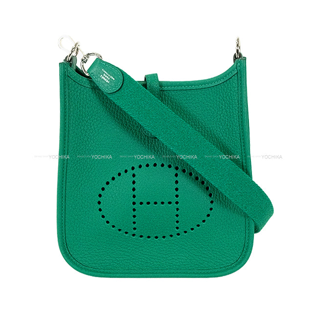 HERMES Shoulder bag Evelyne 16 TPM Vert Vertigo Taurillon Clemence Silver HW Stamp B[ALMOST NEW][Authentic]