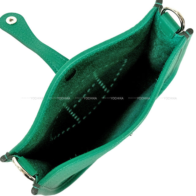 HERMES Shoulder bag Evelyne 16 TPM Vert Vertigo Taurillon Clemence Silver HW Stamp B[ALMOST NEW][Authentic]