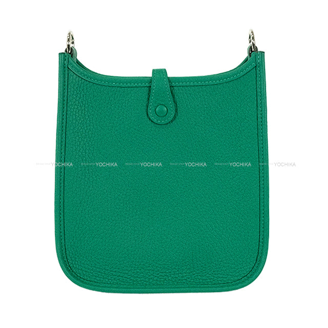 HERMES Shoulder bag Evelyne 16 TPM Vert Vertigo Taurillon Clemence Silver HW Stamp B[ALMOST NEW][Authentic]