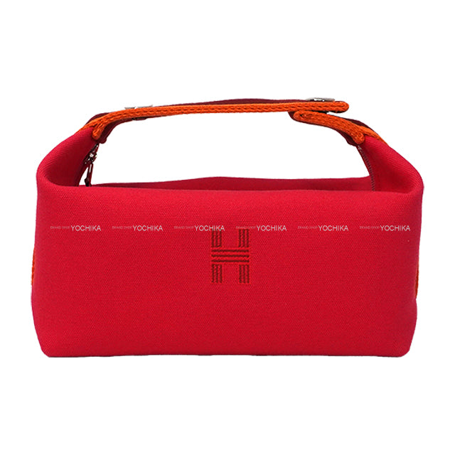 HERMES Pouch Bride a Brac PM Hibiscus Toile H Silver HW[EXCELLENT][Authentic]