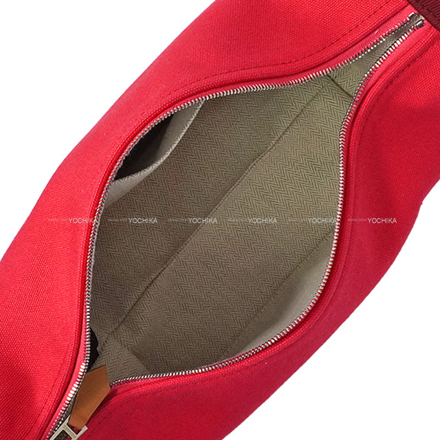 HERMES Pouch Bride a Brac PM Hibiscus Toile H Silver HW[EXCELLENT][Authentic]