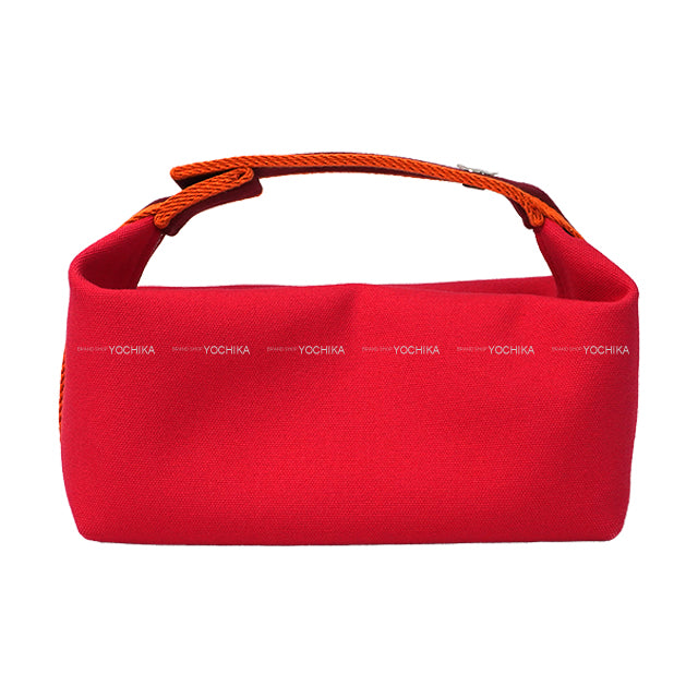 HERMES Pouch Bride a Brac PM Hibiscus Toile H Silver HW[EXCELLENT][Authentic]