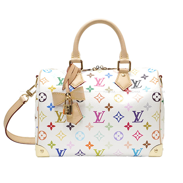 LOUIS VUITTON Shoulder bag LV×TM Murakami Takashi Speedy Bandouliere 25 Blanc (White) /Multi Color Monogram Canvas Gold HW M13085[EXCELLENT][Authentic]