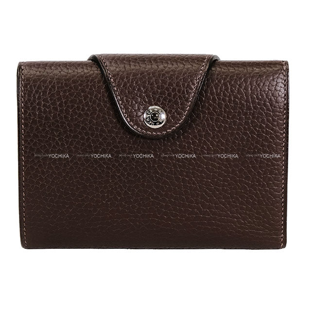 HERMES Bi-fold wallet ILIADE Compact Terre Galop d'Hermes cowhide Silver HW Stamp K[BRAND NEW][Authentic]