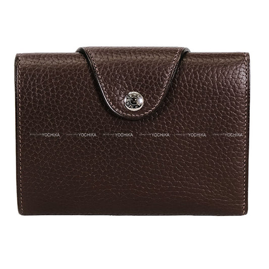 HERMES Bi-fold wallet ILIADE Compact Terre Galop d'Hermes cowhide Silver HW Stamp K[BRAND NEW][Authentic]