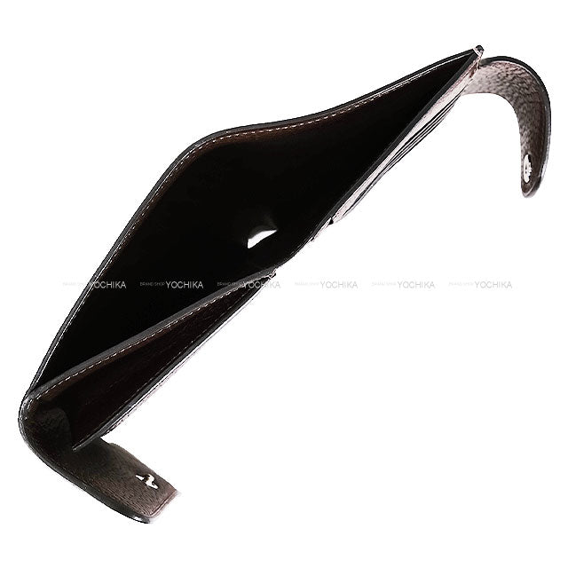 HERMES Bi-fold wallet ILIADE Compact Terre Galop d'Hermes cowhide Silver HW Stamp K[BRAND NEW][Authentic]