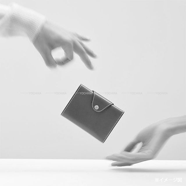 HERMES Bi-fold wallet ILIADE Compact Terre Galop d'Hermes cowhide Silver HW Stamp K[BRAND NEW][Authentic]