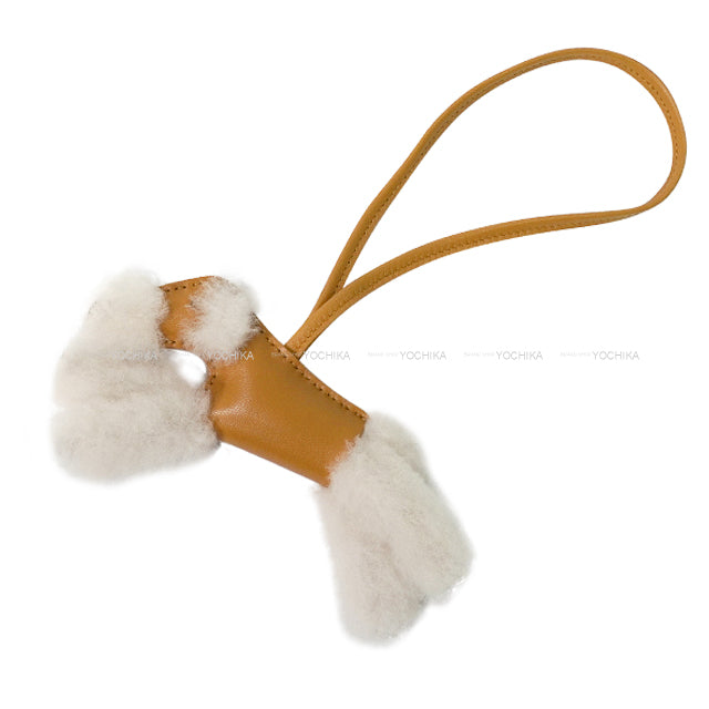 [Pre-loved] HERMES bag charm Buddy Dog Sesami Ecru Agneau Milo/Mouton Stamp Z[LIKE NEW][Authentic]