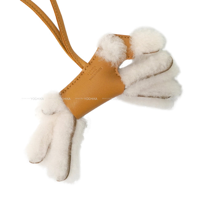 [Pre-loved] HERMES bag charm Buddy Dog Sesami Ecru Agneau Milo/Mouton Stamp Z[LIKE NEW][Authentic]