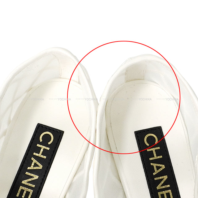 2025SS COCO Beach CHANEL ballet shoes(flat shoes) Flat Turn lock Mary Jane Coco mark Blanc (White)/Noir (Black) Mesh/Lambskin #37.5 Gold HW G46419[BRAND NEW][Authentic]