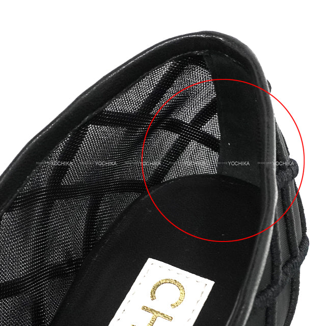 2025SS COCO Beach CHANEL ballet shoes(flat shoes) Flat Turn lock Mary Jane Cocomark Noir (Black) Mesh/Lambskin #37.5 G46419[ALMOST NEW][Authentic]
