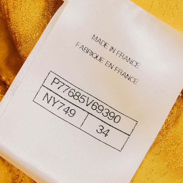 2024 Metiers d'Art CHANEL Plainly colored jacket Coco Mark 4 Pocket Tweed Coat mustard yellow Wool/Cotton/Polyester/other #34 Gold HW P77685[BRAND NEW][Authentic]