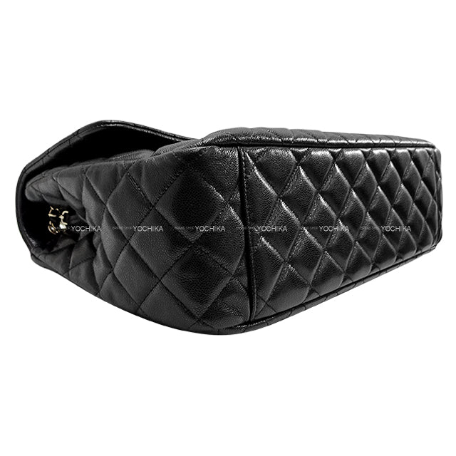 [Pre-loved] CHANEL Shoulder bag Jumbo Matelasse XXL 40 COCO mark Chain With twilly Noir (Black) Graind Calf(Caviarskin) Gold HW[LIKE NEW][Authentic]