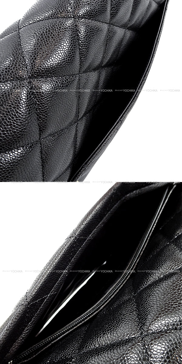 [Pre-loved] CHANEL Shoulder bag Jumbo Matelasse XXL 40 COCO mark Chain With twilly Noir (Black) Graind Calf(Caviarskin) Gold HW[LIKE NEW][Authentic]