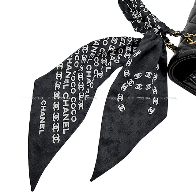 [Pre-loved] CHANEL Shoulder bag Jumbo Matelasse XXL 40 COCO mark Chain With twilly Noir (Black) Graind Calf(Caviarskin) Gold HW[LIKE NEW][Authentic]