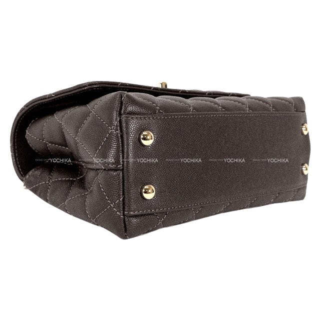 CHANEL Shoulder bag Matelasse Coco Handle Top Handle XS 24 chain Brown Graind Calf(Caviarskin) Champagne Gold HW A92990[BRAND NEW][Authentic]