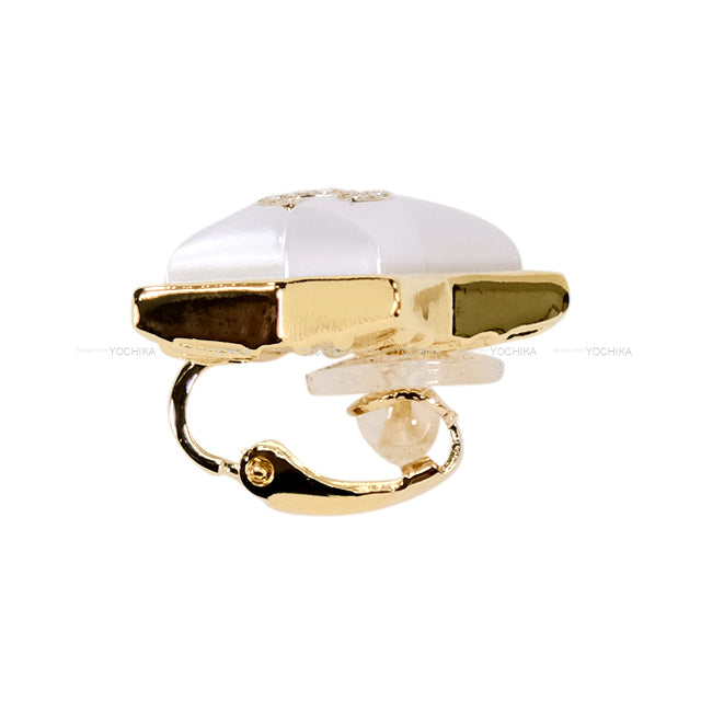 CHANEL earrings COCO mark Rhinestone Star Blanc (White)/Gold Gold HW ABC401[BRAND NEW][Authentic]