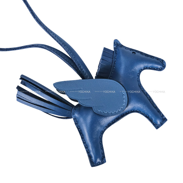 HERMES bag charm Rodeo Pegasus PM Blue Tie Agneau Milo/Veau Swift Stamp W[BRAND NEW][Authentic]