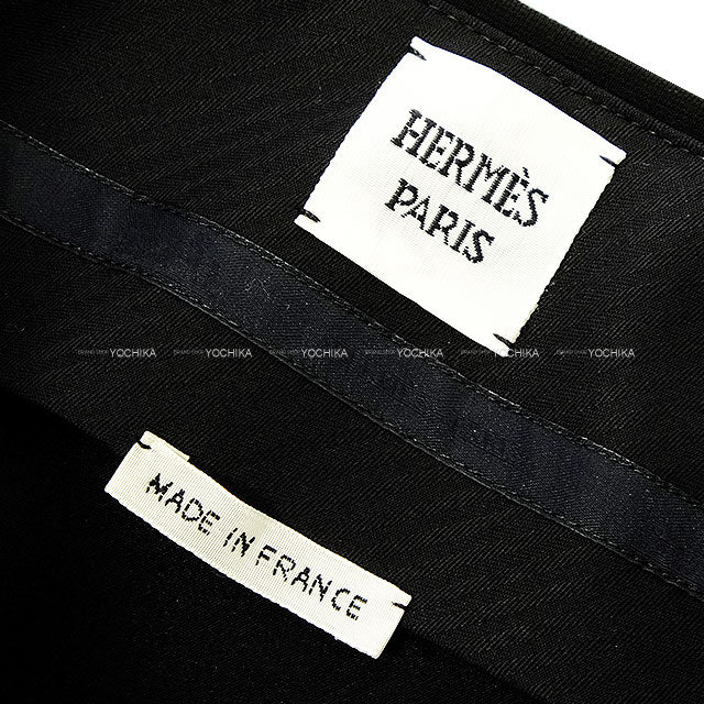 [Pre-loved] HERMES skirt Flared A-line Noir (Black) Cotton #34[LIKE NEW][Authentic]