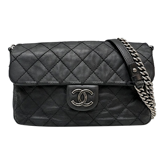 [Pre-loved] CHANEL Shoulder bag Matelasse COCO mark Wild Stitch Chain Shoulder Noir (Black) coated lambskin Antique Silver HW[USED SA][Authentic]