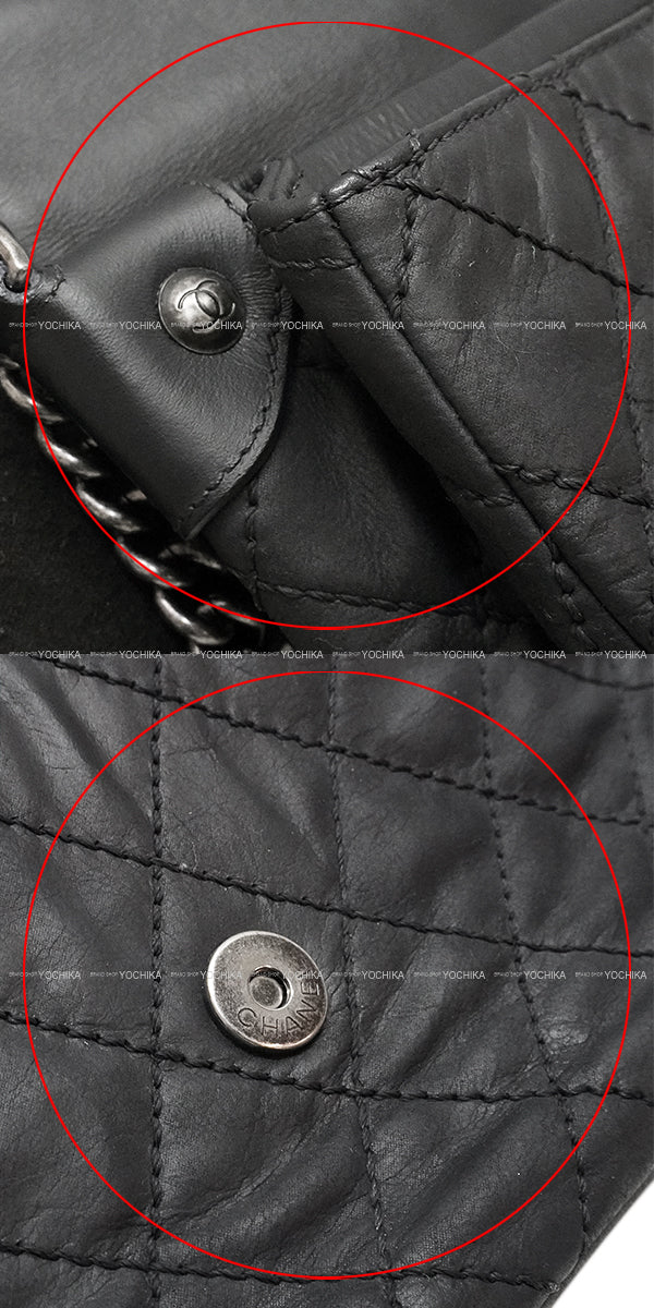 [Pre-loved] CHANEL Shoulder bag Matelasse COCO mark Wild Stitch Chain Shoulder Noir (Black) coated lambskin Antique Silver HW[USED SA][Authentic]