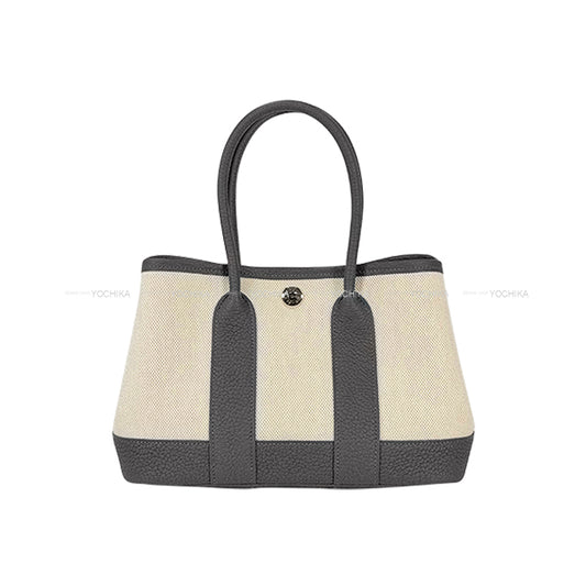 HERMES Handbag Neo Garden Party 23 Ardoise /Ecru Toile H Viking/Veau Negonda Silver HW Stamp K[BRAND NEW][Authentic]