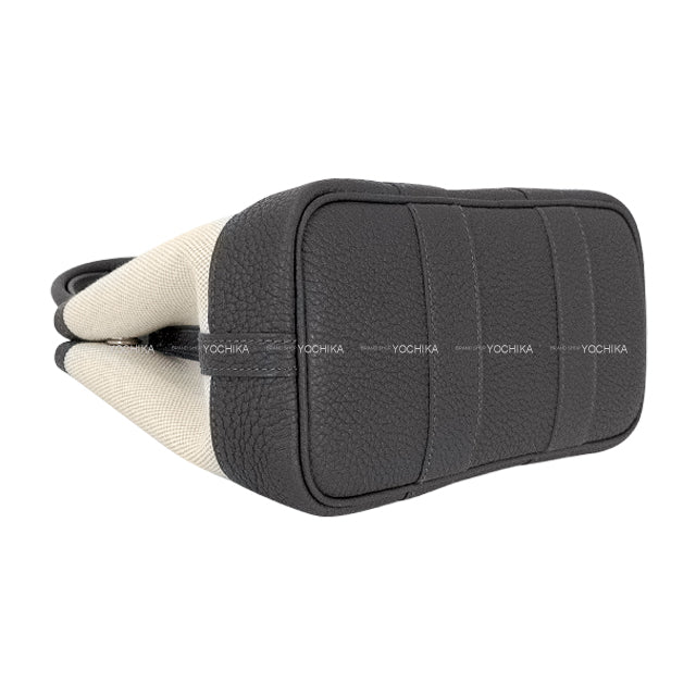 HERMES Handbag Neo Garden Party 23 Ardoise /Ecru Toile H Viking/Veau Negonda Silver HW Stamp K[BRAND NEW][Authentic]