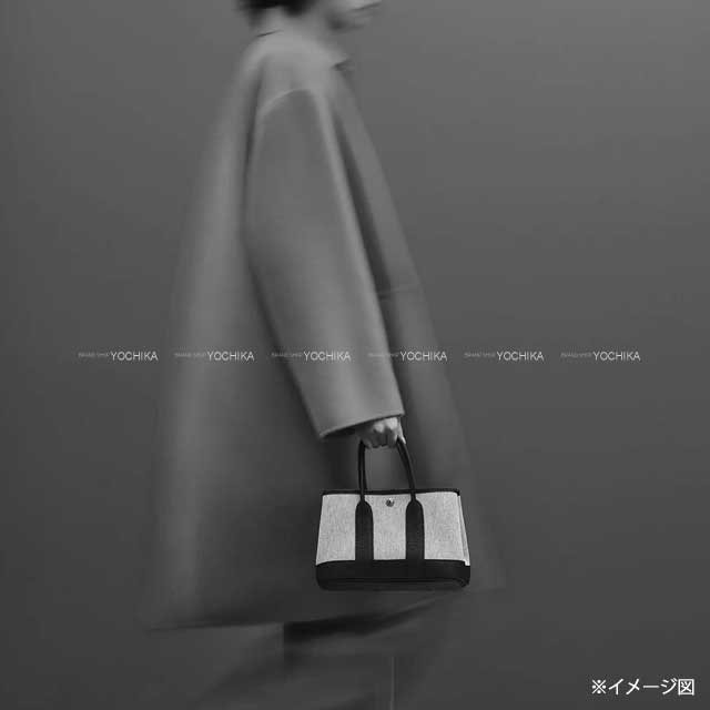HERMES Handbag Neo Garden Party 23 Ardoise /Ecru Toile H Viking/Veau Negonda Silver HW Stamp K[BRAND NEW][Authentic]