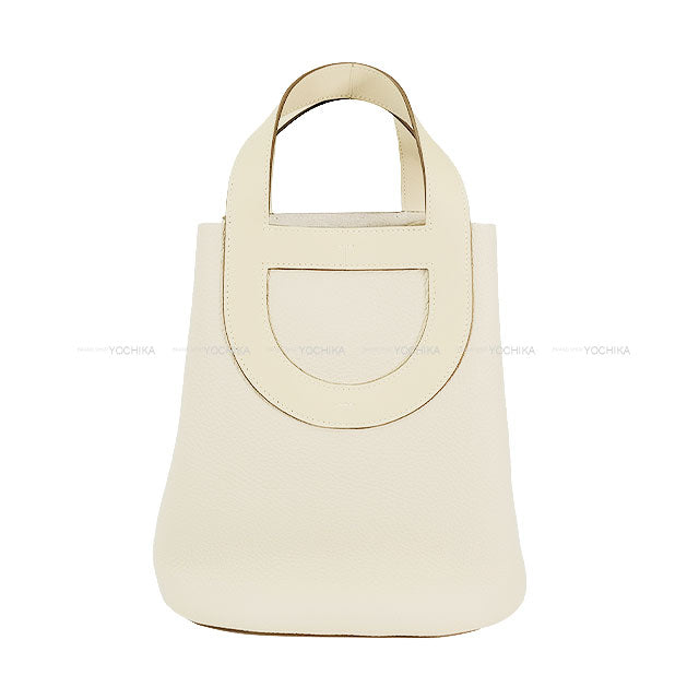 HERMES Handbag In the Loop 23 Craie Taurillon Clemence/Veau Swift Silver HW Stamp K[BRAND NEW][Authentic]