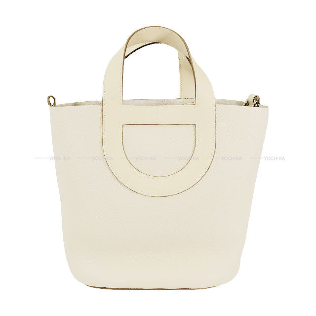 HERMES Handbag In the Loop 23 Craie Taurillon Clemence/Veau Swift Silver HW Stamp K[BRAND NEW][Authentic]