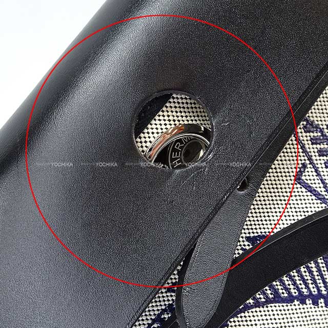 HERMES Shoulder bag HerBag Zip 31 PM PEGASE POP Blue Indigo/Noir (Black) Toile H/Vache Hunter Silver HW Stamp Y[EXCELLENT][Authentic]